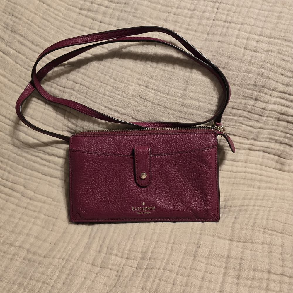 Kate Spade Burgundy Leather Crossbody Bag
